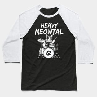 Heavy Meowtal Cat Metal Music Funny Pet Baseball T-Shirt